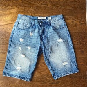 Aknowledge Men's Blue Distressed Denim Shorts Sz.34